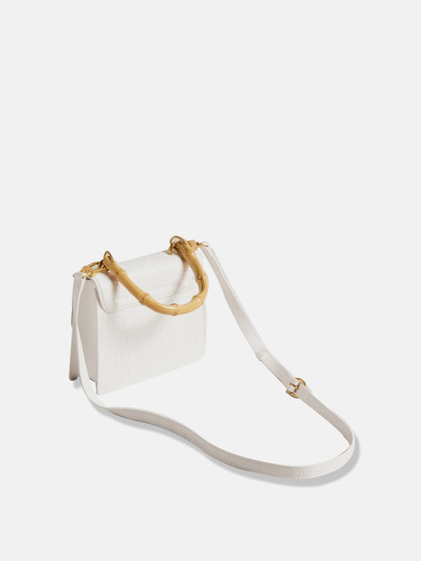 Ted Baker Aalicce Imitation Croc Bamboo Handle Bag - Ivory