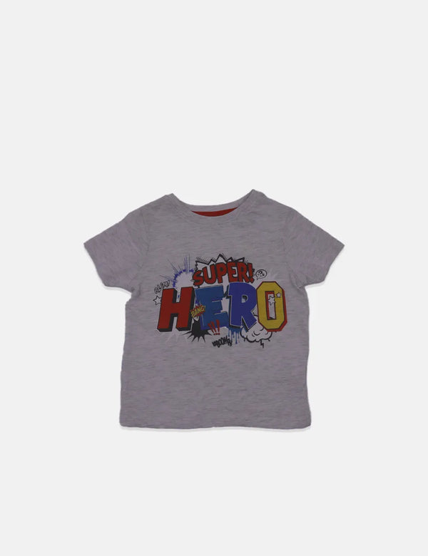 Primark Boy T-Shirt - Super Hero - Gray