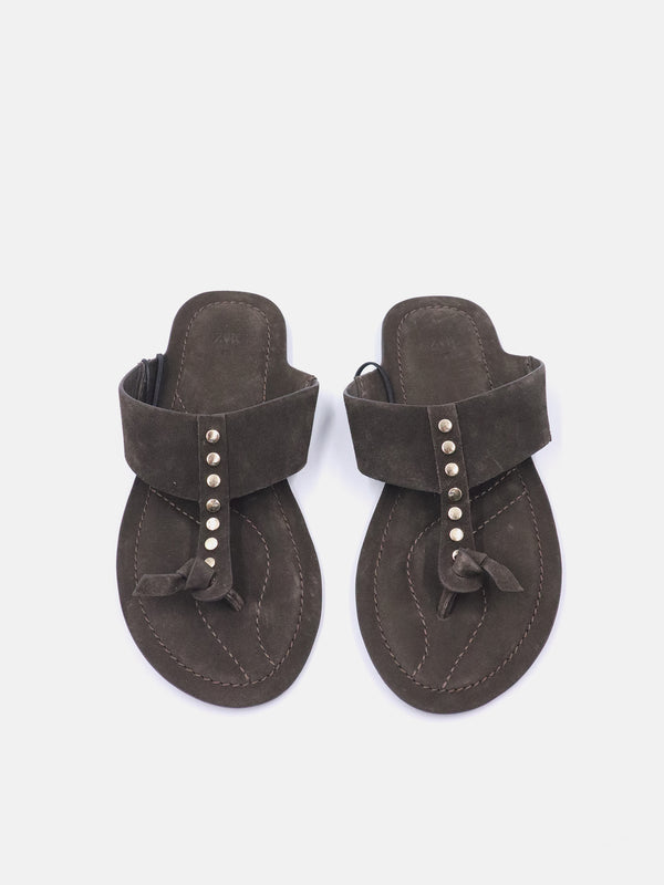 Zara Suede Sandals - Brown