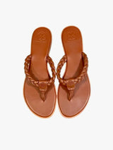 Tory Burch Braided Benton Thong Flat Sandal - Burnt Couio