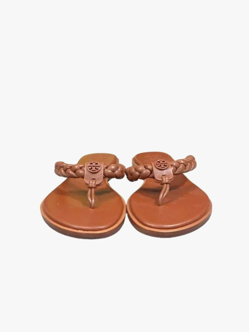 Tory Burch Braided Benton Thong Flat Sandal - Burnt Couio