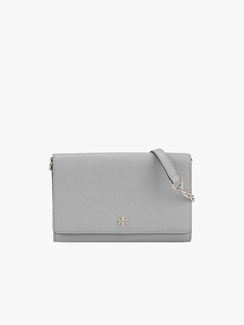 Tory Burch Emerson Chain Wallet - Gray Chalk