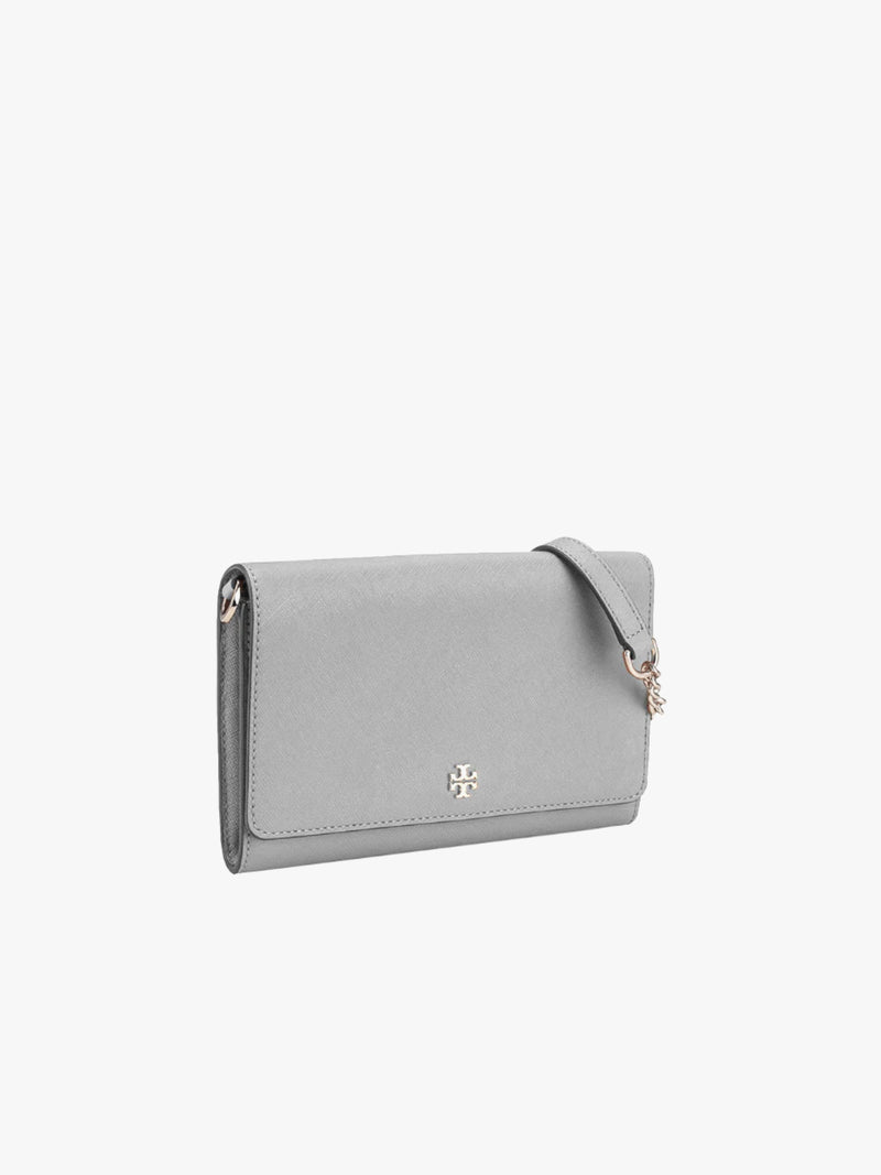 Tory Burch Emerson Chain Wallet - Gray Chalk