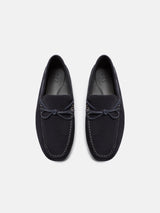 Zara Leather Driving Loafers - Dark Blue