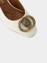 Kurt Geiger London Chelsea Block Sling Back Heel - Bone