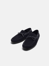 Zara Leather Driving Loafers - Dark Blue