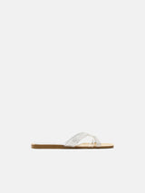 Zara Flat Vinyl Slider Sandals With Rhinestones - Clear