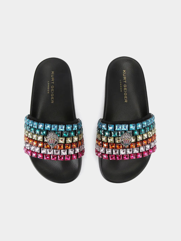 Kurt Geiger London Meena Eagle Jewel Slider - Black Combination