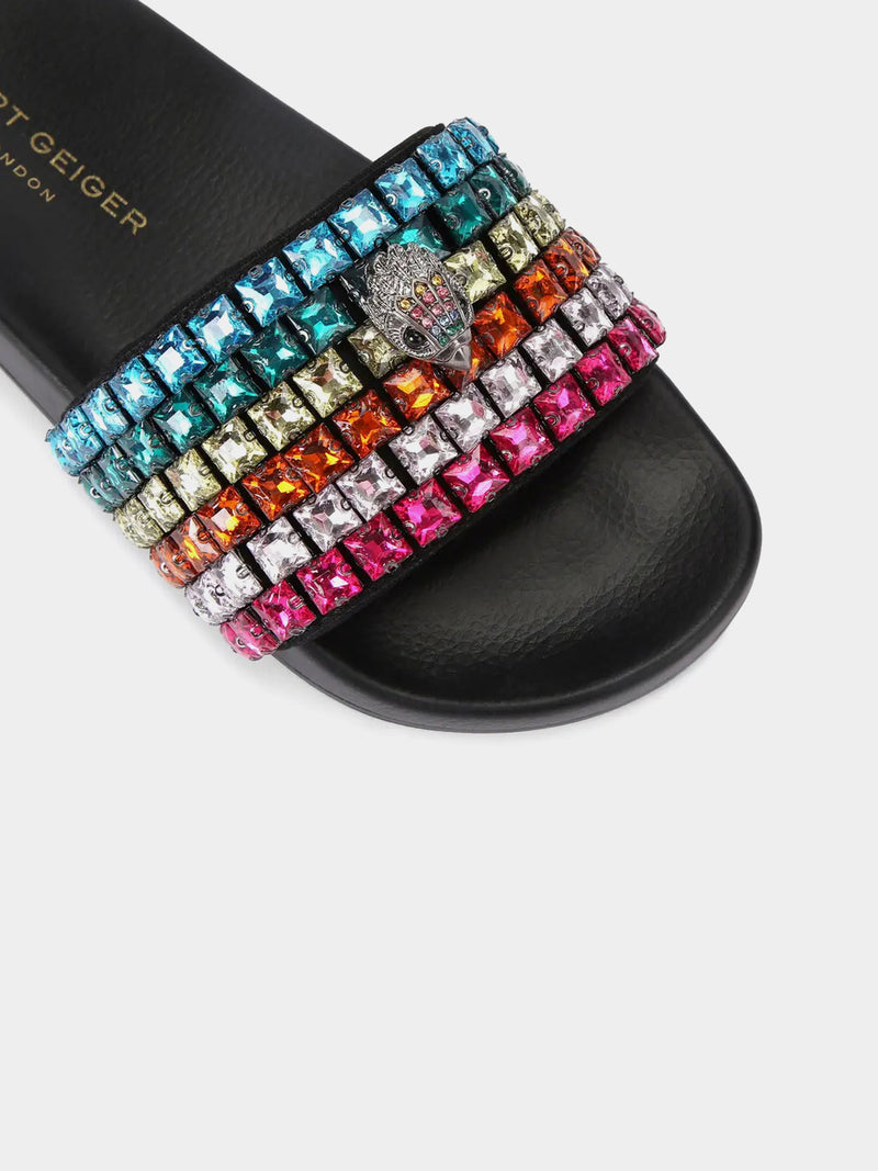 Kurt Geiger London Meena Eagle Jewel Slider - Black Combination
