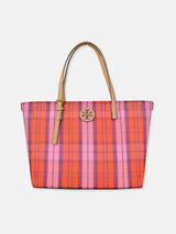 Tory Burch Emerson Mesh Woven Market Tote Bag - Pink / Red Multi