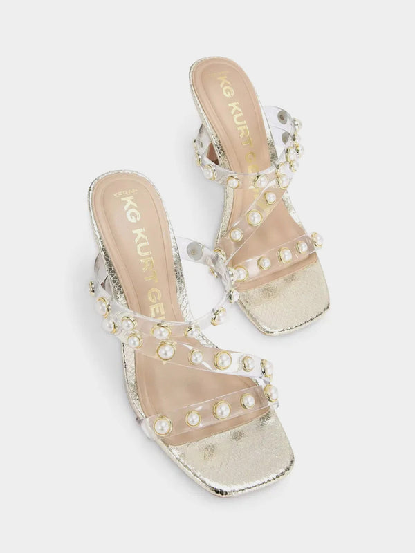 KG Kurt Geiger Sierra Flared Heels - Gold