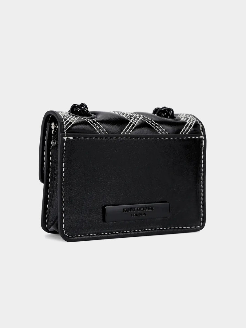 Kurt Geiger London Micro Drench Kensington Bag - Black White