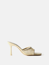 Zara High Heel Lace Sandal - Ecru White