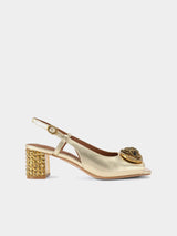 Kurt Geiger London Chelsea Block Sling Back Heel - Gold