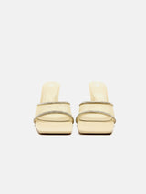 Zara High Heel Lace Sandal - Ecru White