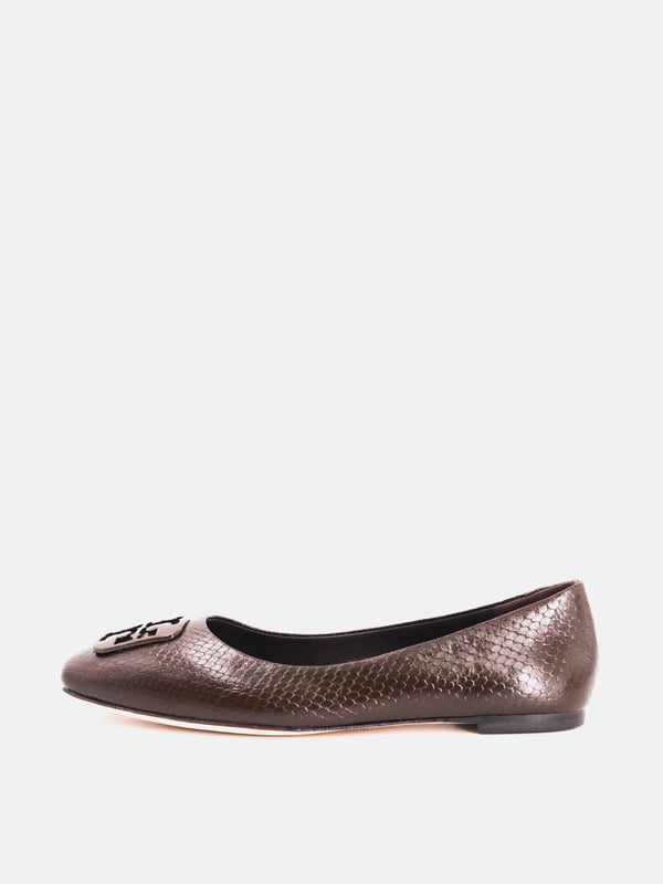 Tory Burch Georgia Ballerina Ballet Pumps - Chocolate Brown