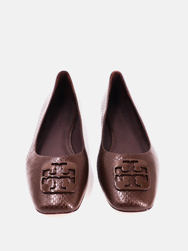 Tory Burch Georgia Ballerina Ballet Pumps - Chocolate Brown