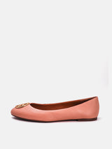 Tory Burch Chelsea Ballet Flat Tumbled Leather - Pink