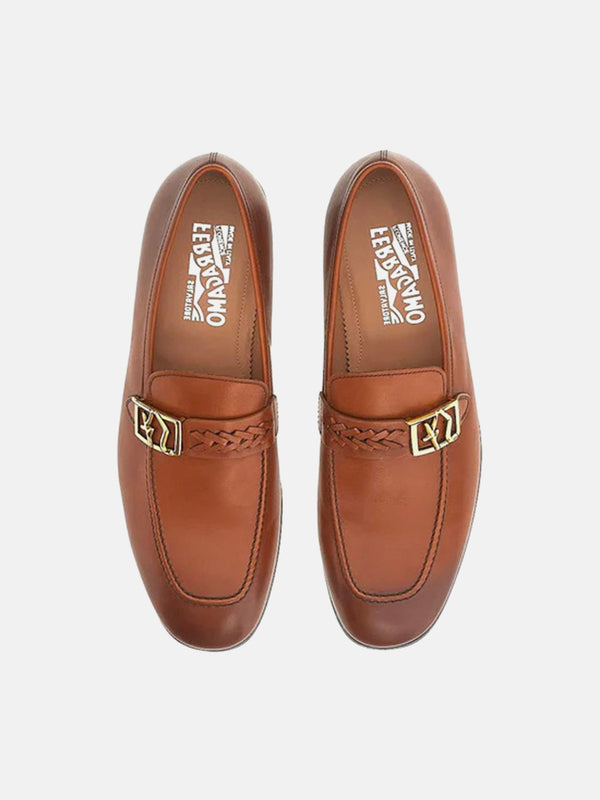 Ferragamo Nairobi Logo Plaque Loafers - Brown