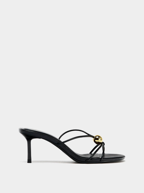 Zara Sandals With Metallic Detail - Black