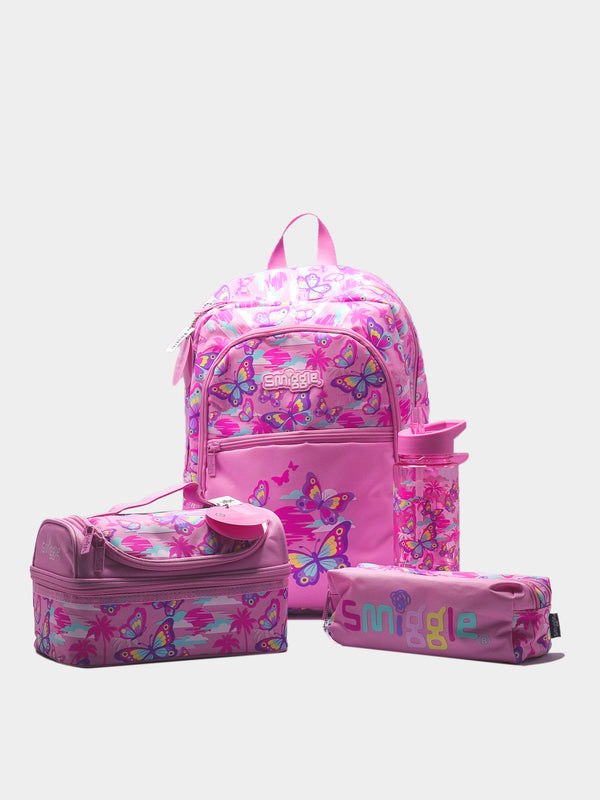 Smiggle Butterfly Bliss School Essentials Set - Pink