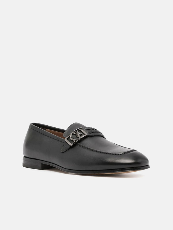 Ferragamo Nairobi Logo Plaque Loafers - Black