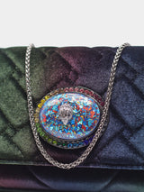 Kurt Geiger London Mystic Quilted Velvet Clutch - Multi / Other