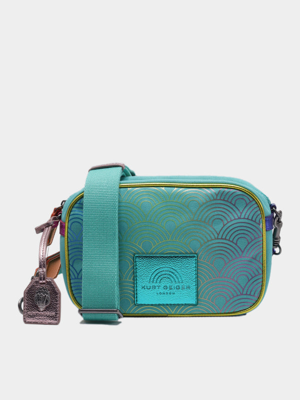 Kurt Geiger London Fan Print Camera Bag - Green Combination