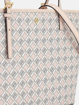 Tory Burch Geo Logo Top Zip Tote Bag - Dusted Blush / Multi