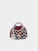 Kurt Geiger London Small Macrame Crystal Bag - Wine Combination