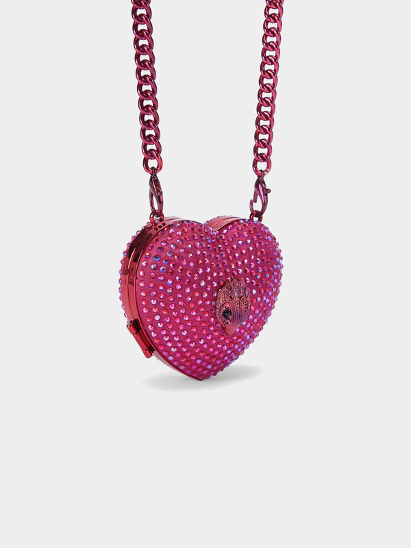 Kurt Geiger London Micro Heart Clutch Bag - Purple