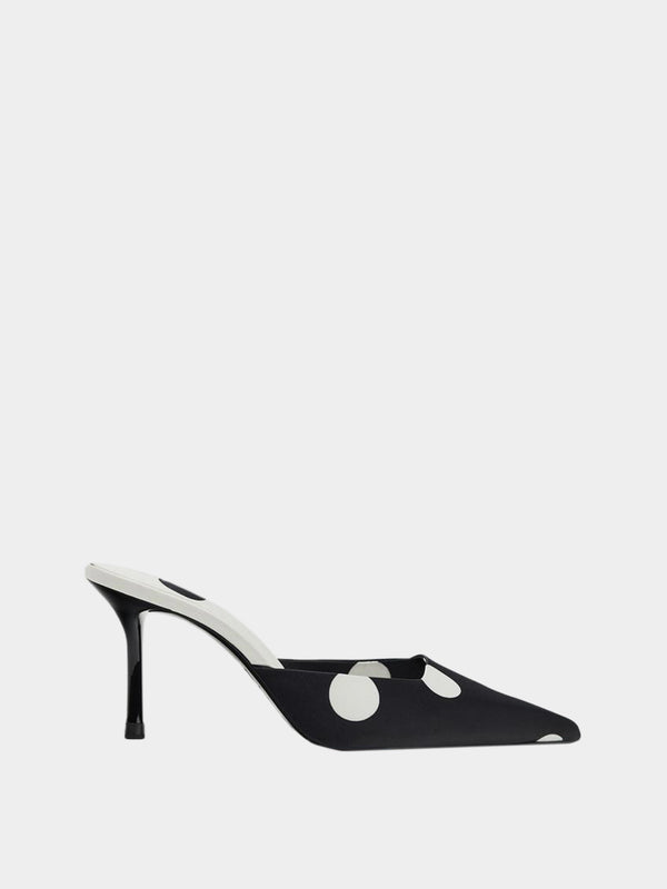Zara Polka Dot Satin-Effect Slingback High Heels - Multicoloured