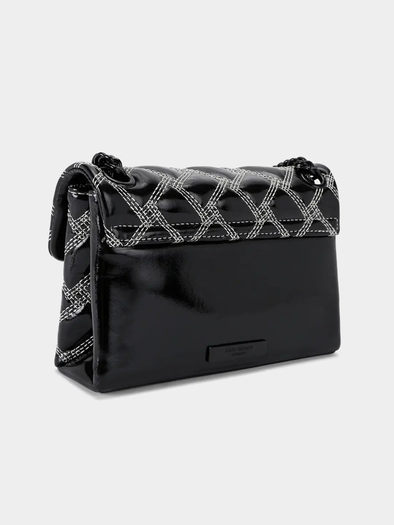 Kurt Geiger London Mini Drench Kensington Bag - Black / White