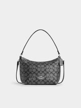 Coach Zip Top Shoulder Bag In Signature Canvas - Silver / Gunmetal Multi