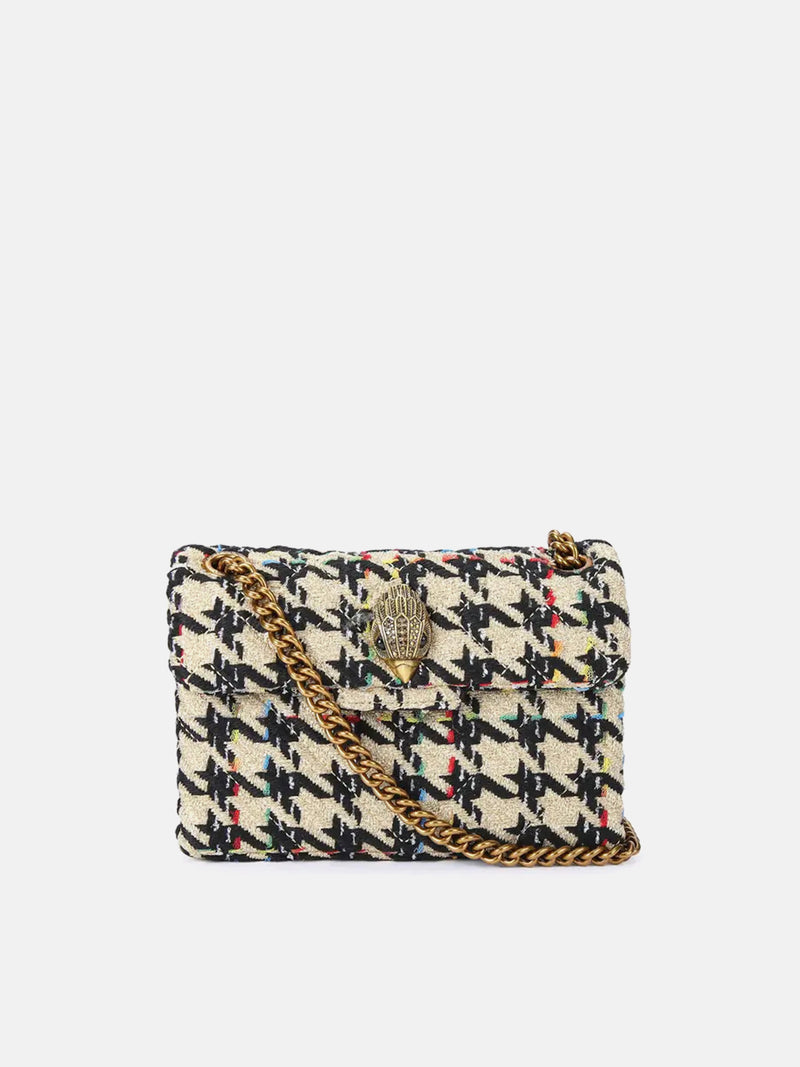 Kurt Geiger London Mini Tweed Kensington Bag Gold Comb
