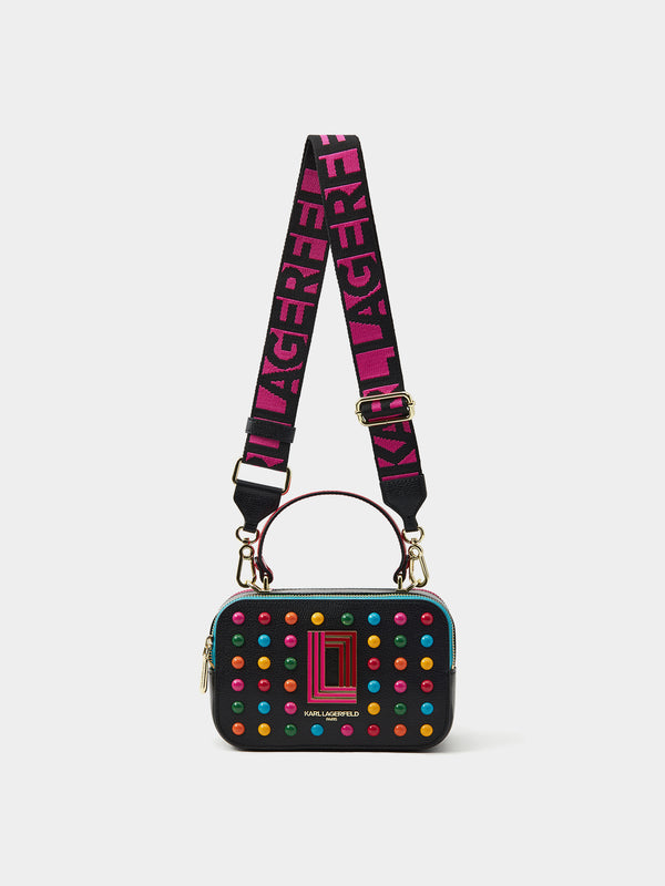 Karl Lagerfeld Paris Small Camera Crossbody Bag - Black / Multi