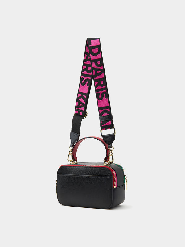Karl Lagerfeld Paris Small Camera Crossbody Bag - Black / Multi