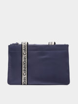 Calvin Klein Logo Strap Nylon Tote - Slate Blue