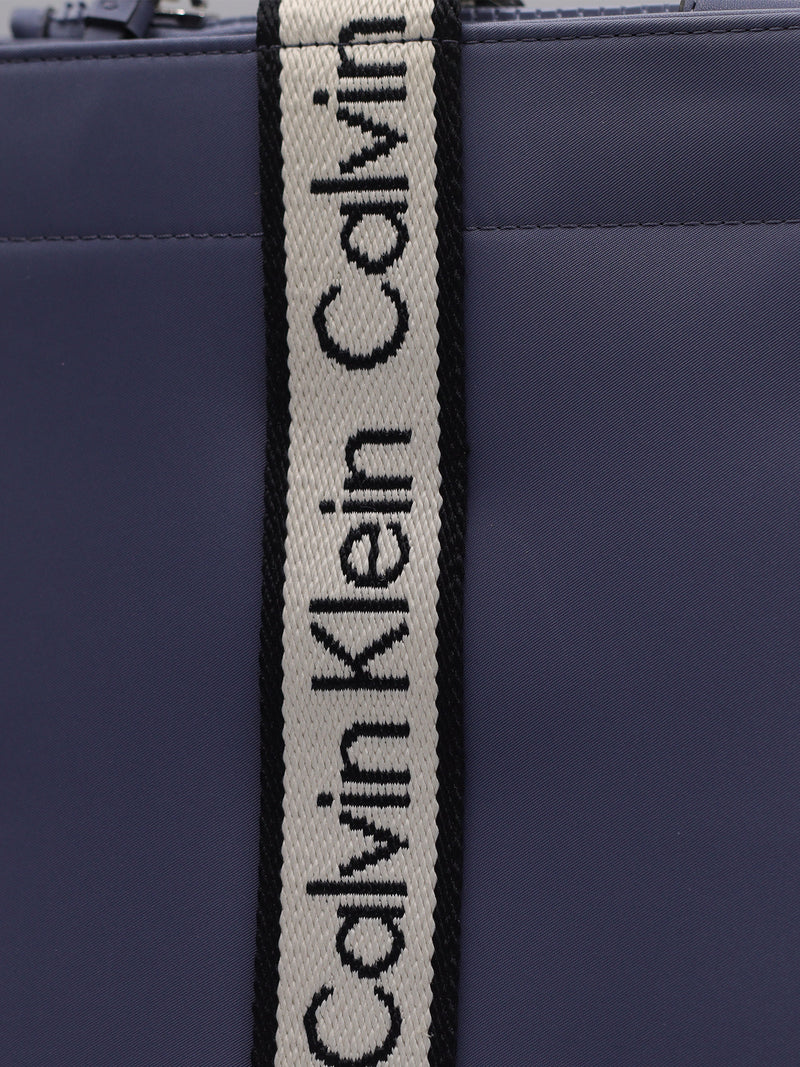 Calvin Klein Logo Strap Nylon Tote - Slate Blue