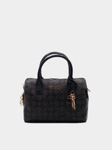 Guess Signature Monogram Boston Bag - Black / Grey