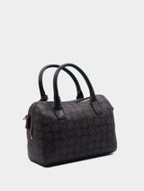 Guess Signature Monogram Boston Bag - Black / Grey