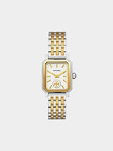 Tory Burch Robinson Watch, Two-Tone Gold/Stainless Steel/Cream
