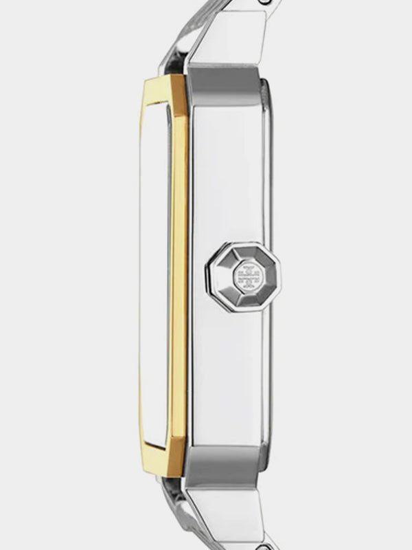 Tory Burch Robinson Watch, Two-Tone Gold/Stainless Steel/Cream