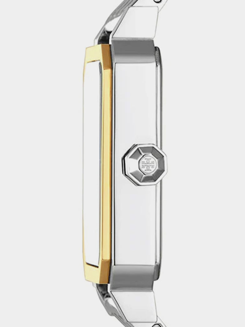 Tory Burch Robinson Watch, Two-Tone Gold/Stainless Steel/Cream
