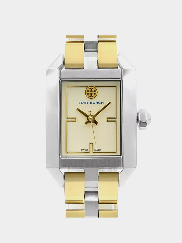 Tory Burch Dalloway Two Tone Steel Cream Dial Quartz Ladies Watch
