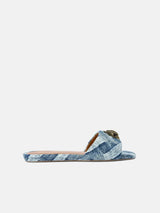 Kurt Geiger London Kensington Flat Sandal - Denim (Defected)