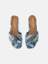 Kurt Geiger London Kensington Flat Sandal - Denim (Defected)