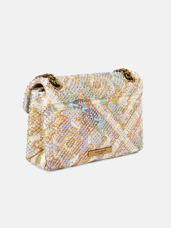 Kurt Geiger London Mini Fabric Kensington Bag - Cream Combination