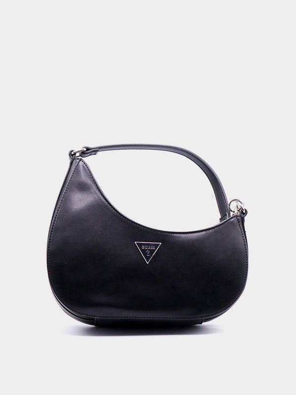 Guess Faux Leather Crescent Hobo Bag - Black