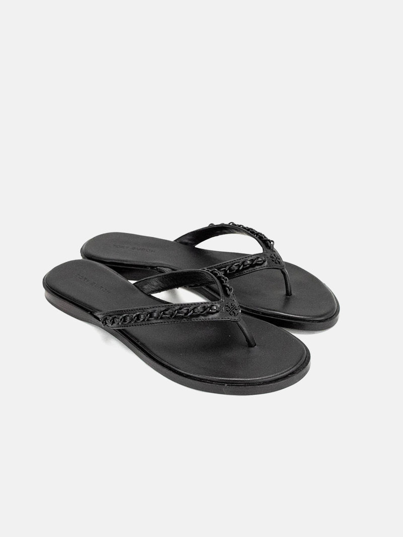 Tory Burch Everly Chain Thong Paris Nappa - Black
